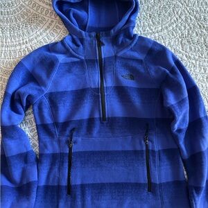 The North Face Blue Fleece Half Zip hoodie